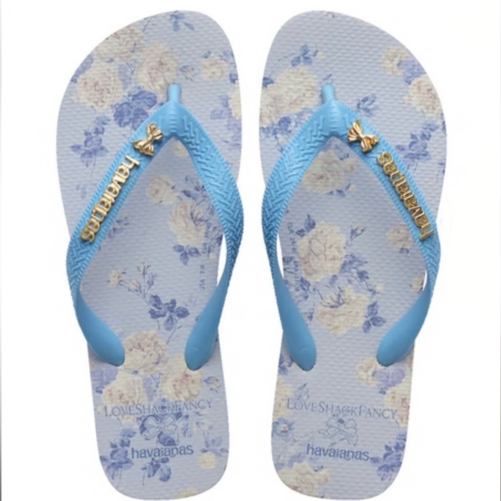 🩵LoveShackFancy X Havaianas in Whisper Blue Flip Flops🩵